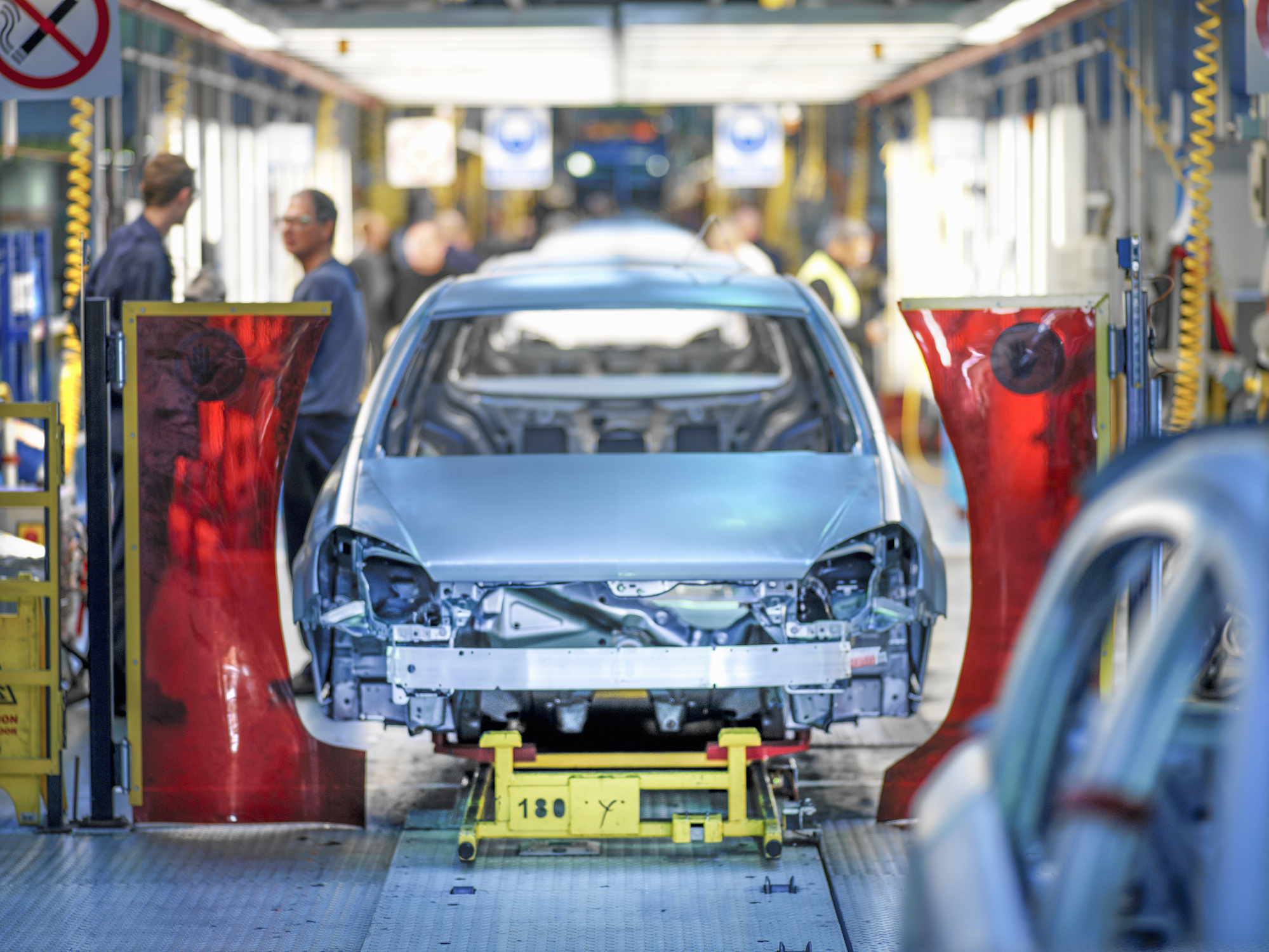 Car production line in car factory